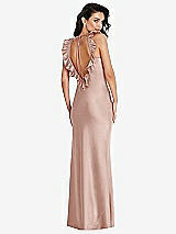 Front View Thumbnail - Toasted Sugar Ruffle Trimmed Open-Back Maxi Slip Dress