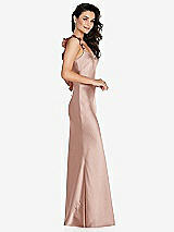 Side View Thumbnail - Toasted Sugar Ruffle Trimmed Open-Back Maxi Slip Dress