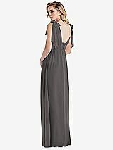 Alt View 2 Thumbnail - Caviar Gray Empire Waist Shirred Skirt Convertible Sash Tie Maxi Dress