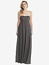 Alt View 6 Thumbnail - Caviar Gray Empire Waist Shirred Skirt Convertible Sash Tie Maxi Dress