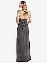 Alt View 7 Thumbnail - Caviar Gray Empire Waist Shirred Skirt Convertible Sash Tie Maxi Dress