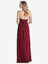 Alt View 7 Thumbnail - Burgundy Empire Waist Shirred Skirt Convertible Sash Tie Maxi Dress