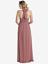 Rear View Thumbnail - Rosewood Empire Waist Shirred Skirt Convertible Sash Tie Maxi Dress