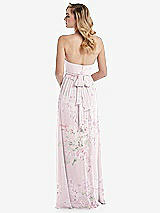 Alt View 7 Thumbnail - Watercolor Print Empire Waist Shirred Skirt Convertible Sash Tie Maxi Dress