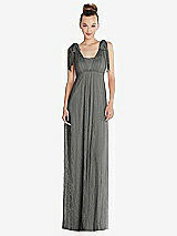Alt View 1 Thumbnail - Charcoal Gray Empire Waist Convertible Sash Tie Lace Maxi Dress