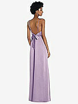 Front View Thumbnail - Pale Purple High-Neck Low Tie-Back Maxi Dress with Adjustable Straps