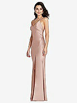 Side View Thumbnail - Toasted Sugar V-Neck Convertible Strap Bias Slip Dress with Front Slit