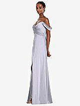 Alt View 2 Thumbnail - Silver Dove Off-the-Shoulder Flounce Sleeve Empire Waist Gown with Front Slit