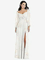 Alt View 1 Thumbnail - Spring Fling Off-the-Shoulder Puff Sleeve Maxi Dress with Front Slit