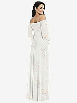 Rear View Thumbnail - Spring Fling Off-the-Shoulder Puff Sleeve Maxi Dress with Front Slit