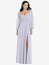 Alt View 1 Thumbnail - Silver Dove Off-the-Shoulder Puff Sleeve Maxi Dress with Front Slit