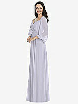 Front View Thumbnail - Silver Dove Off-the-Shoulder Puff Sleeve Maxi Dress with Front Slit