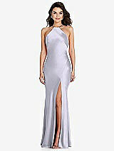 Front View Thumbnail - Silver Dove Halter Convertible Strap Bias Slip Dress With Front Slit