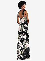 Rear View Thumbnail - Noir Garden Contoured Wide Strap Sweetheart Maxi Dress