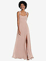 Front View Thumbnail - Toasted Sugar Contoured Wide Strap Sweetheart Maxi Dress