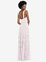 Rear View Thumbnail - Watercolor Print Contoured Wide Strap Sweetheart Maxi Dress
