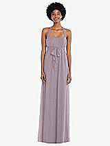 Alt View 1 Thumbnail - Lilac Dusk Convertible Tie-Shoulder Empire Waist Maxi Dress