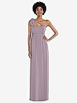 Alt View 2 Thumbnail - Lilac Dusk Convertible Tie-Shoulder Empire Waist Maxi Dress