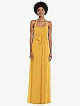 Alt View 1 Thumbnail - NYC Yellow Convertible Tie-Shoulder Empire Waist Maxi Dress