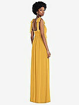 Rear View Thumbnail - NYC Yellow Convertible Tie-Shoulder Empire Waist Maxi Dress
