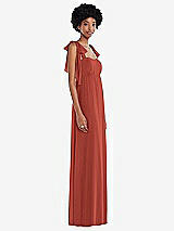 Side View Thumbnail - Amber Sunset Convertible Tie-Shoulder Empire Waist Maxi Dress