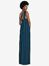 Alt View 3 Thumbnail - Atlantic Blue Convertible Tie-Shoulder Empire Waist Maxi Dress
