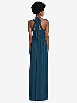 Alt View 5 Thumbnail - Atlantic Blue Convertible Tie-Shoulder Empire Waist Maxi Dress