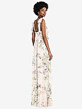 Rear View Thumbnail - Blush Garden Convertible Tie-Shoulder Empire Waist Maxi Dress