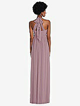 Alt View 5 Thumbnail - Dusty Rose Convertible Tie-Shoulder Empire Waist Maxi Dress