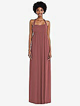Alt View 4 Thumbnail - English Rose Convertible Tie-Shoulder Empire Waist Maxi Dress