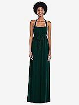 Alt View 1 Thumbnail - Evergreen Convertible Tie-Shoulder Empire Waist Maxi Dress