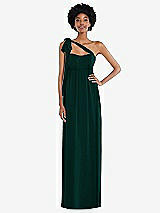 Alt View 2 Thumbnail - Evergreen Convertible Tie-Shoulder Empire Waist Maxi Dress