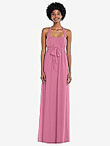 Alt View 1 Thumbnail - Orchid Pink Convertible Tie-Shoulder Empire Waist Maxi Dress