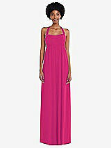 Alt View 4 Thumbnail - Think Pink Convertible Tie-Shoulder Empire Waist Maxi Dress
