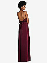 Rear View Thumbnail - Cabernet Low Tie-Back Maxi Dress with Adjustable Skinny Straps