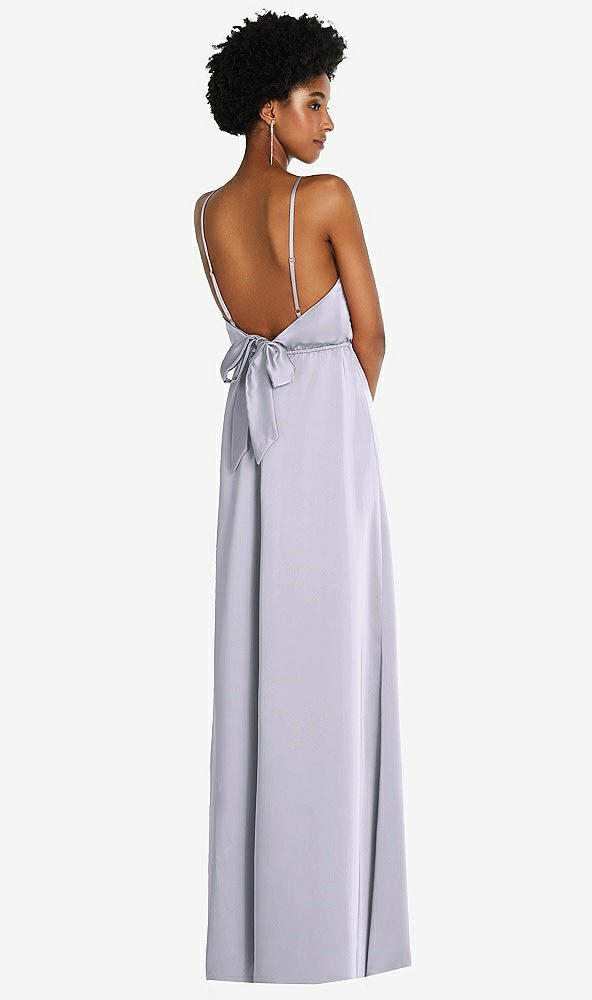 Back View - Silver Dove Low Tie-Back Maxi Dress with Adjustable Skinny Straps