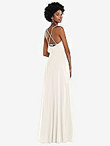 Rear View Thumbnail - Ivory Scoop Neck Convertible Tie-Strap Maxi Dress with Front Slit