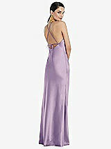 Rear View Thumbnail - Pale Purple Diamond Halter Bias Maxi Slip Dress with Convertible Straps