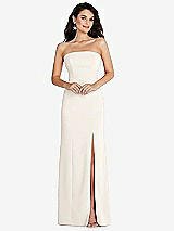 Front View Thumbnail - Ivory Strapless Scoop Back Maxi Dress with Front Slit