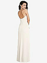 Rear View Thumbnail - Ivory Strapless Scoop Back Maxi Dress with Front Slit
