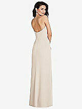Rear View Thumbnail - Oat Strapless Scoop Back Maxi Dress with Front Slit