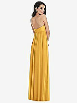 Rear View Thumbnail - NYC Yellow Twist Shirred Strapless Empire Waist Gown with Optional Straps