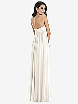 Rear View Thumbnail - Ivory Twist Shirred Strapless Empire Waist Gown with Optional Straps