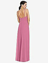 Rear View Thumbnail - Orchid Pink Adjustable Strap Wrap Bodice Maxi Dress with Front Slit 