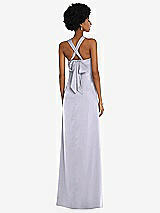 Alt View 2 Thumbnail - Silver Dove Draped Satin Grecian Column Gown with Convertible Straps