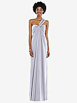 Alt View 7 Thumbnail - Silver Dove Draped Satin Grecian Column Gown with Convertible Straps