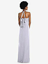Rear View Thumbnail - Silver Dove Draped Satin Grecian Column Gown with Convertible Straps