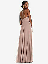 Rear View Thumbnail - Bliss Diamond Halter Maxi Dress with Adjustable Straps