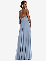 Rear View Thumbnail - Cloudy Diamond Halter Maxi Dress with Adjustable Straps