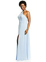 Alt View 2 Thumbnail - French Blue Diamond Halter Maxi Dress with Adjustable Straps